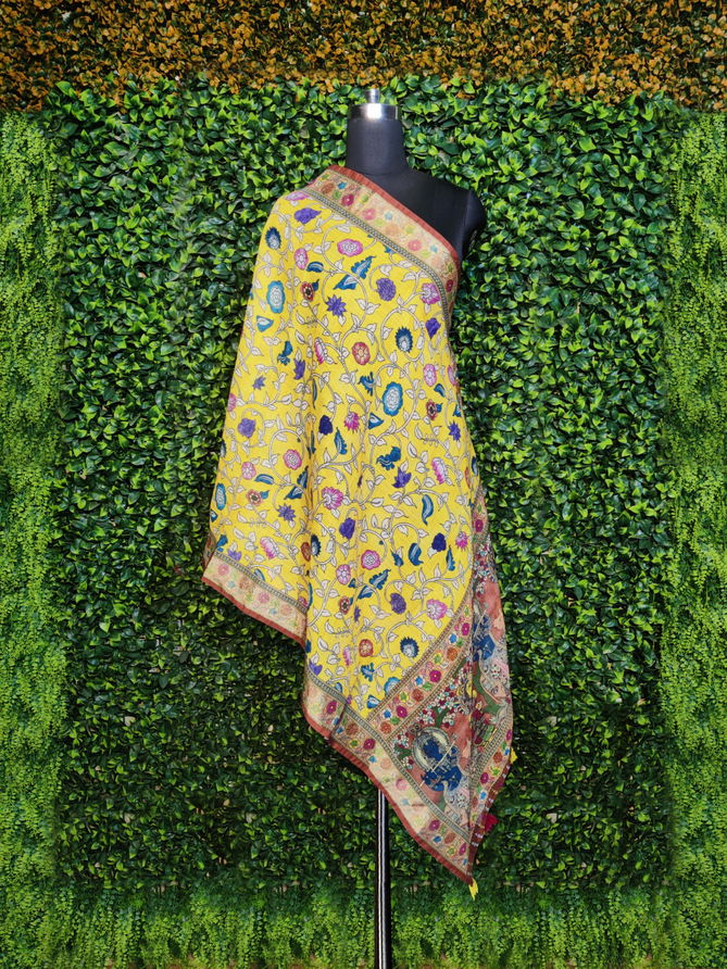 03 Lilen Silk Fancy Printed Dupatta Wholesalers In Delhi
